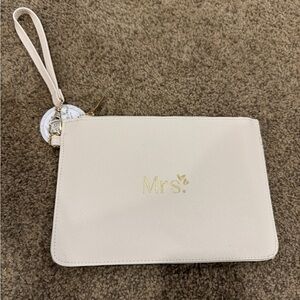 Elegant Cream MRS. Wristlet Clutch